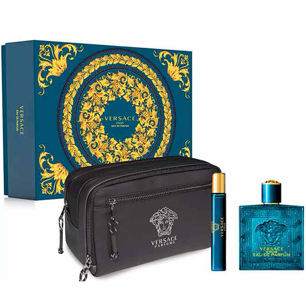 Versace Eros 3Pc Luxury Gift Set with Pouch - Perfumes | Fragrances ...